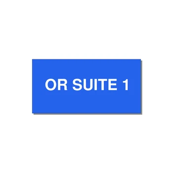 4.0x2.0" Safety Label - OR SUITE 1 — 4x2" White on Blue, Adhesive