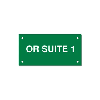 4.0x2.0" Safety Label - OR SUITE 1 — 4x2" White on Green, Holes