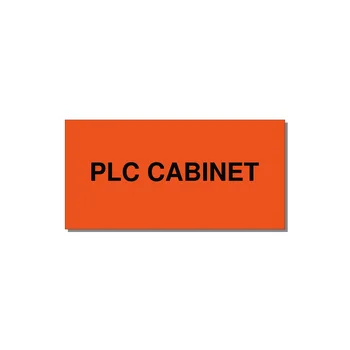 4.0x2.0" Safety Label - PLC CABINET — 4x2" Black on Orange, Adhesive
