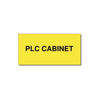 4.0x2.0" Safety Label - PLC CABINET — 4x2" Black on Yellow, Adhesive