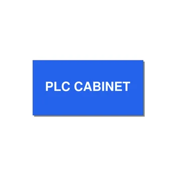 4.0x2.0" Safety Label - PLC CABINET — 4x2" White on Blue, Adhesive