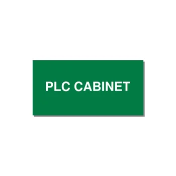 4.0x2.0" Safety Label - PLC CABINET — 4x2" White on Green, Adhesive
