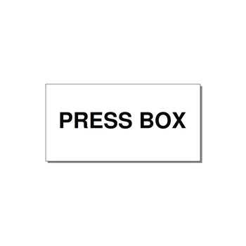 4.0x2.0" Safety Label - PRESS BOX — 4x2" Black on White, Adhesive