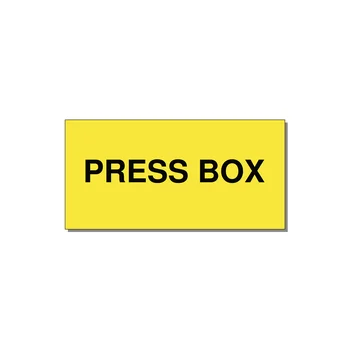 4.0x2.0" Safety Label - PRESS BOX — 4x2" Black on Yellow, Adhesive