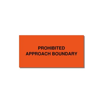 4.0x2.0" Safety Label - PROHIBITED APPROACH BOUND — 4x2" Black on Orange, Adhesive