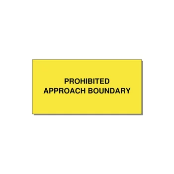 4.0x2.0" Safety Label - PROHIBITED APPROACH BOUND — 4x2" Black on Yellow, Adhesive