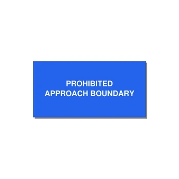 4.0x2.0" Safety Label - PROHIBITED APPROACH BOUND — 4x2" White on Blue, Adhesive