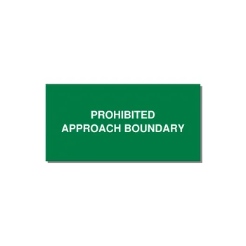 4.0x2.0" Safety Label - PROHIBITED APPROACH BOUND — 4x2" White on Green, Adhesive