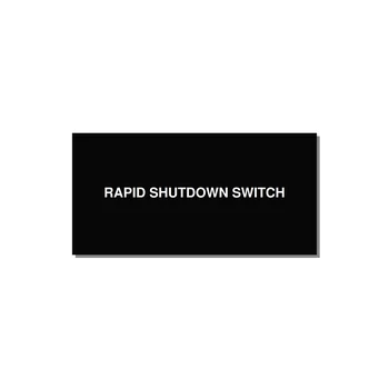 4.0x2.0" Safety Label - RAPID SHUTDOWN SWITCH — 4x2" White on Black, Adhesive