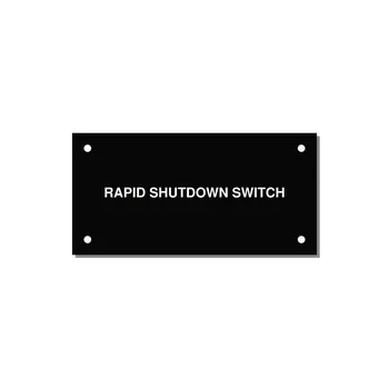 4.0x2.0" Safety Label - RAPID SHUTDOWN SWITCH — 4x2" White on Black, Holes