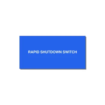 4.0x2.0" Safety Label - RAPID SHUTDOWN SWITCH — 4x2" White on Blue, Adhesive