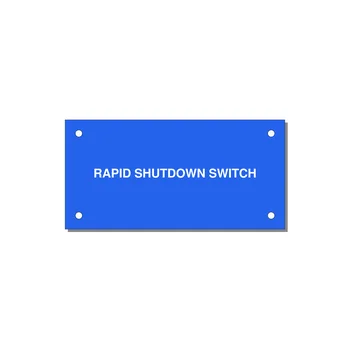4.0x2.0" Safety Label - RAPID SHUTDOWN SWITCH — 4x2" White on Blue, Holes