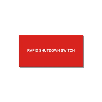 4.0x2.0" Safety Label - RAPID SHUTDOWN SWITCH — 4x2" White on Red, Adhesive