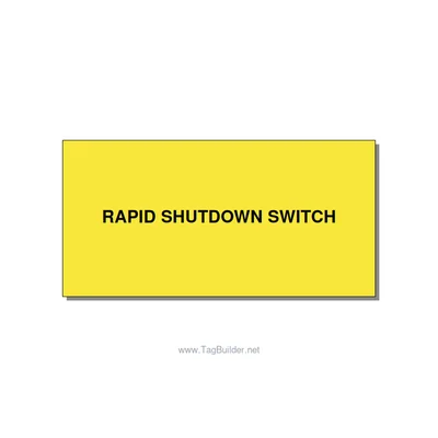 4.0x2.0" Safety Label - RAPID SHUTDOWN SWITCH, Black/Yellow, Adhesive thumbnail