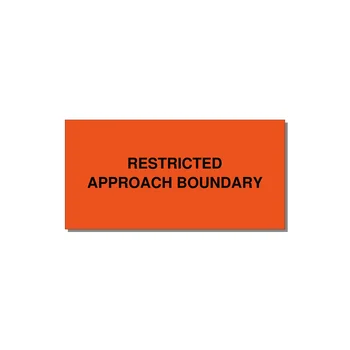 4.0x2.0" Safety Label - RESTRICTED APPROACH BOUND — 4x2" Black on Orange, Adhesive