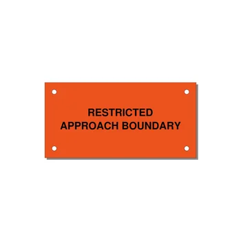 4.0x2.0" Safety Label - RESTRICTED APPROACH BOUND — 4x2" Black on Orange, Holes