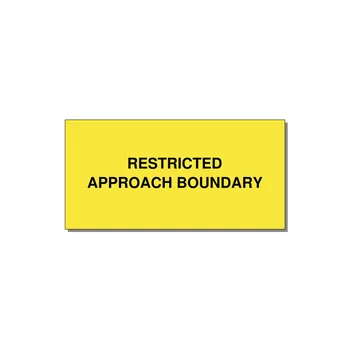 4.0x2.0" Safety Label - RESTRICTED APPROACH BOUND — 4x2" Black on Yellow, Adhesive