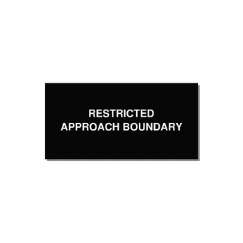4.0x2.0" Safety Label - RESTRICTED APPROACH BOUND — 4x2" White on Black, Adhesive