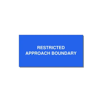 4.0x2.0" Safety Label - RESTRICTED APPROACH BOUND — 4x2" White on Blue, Adhesive