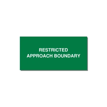 4.0x2.0" Safety Label - RESTRICTED APPROACH BOUND — 4x2" White on Green, Adhesive