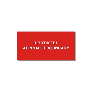 4.0x2.0" Safety Label - RESTRICTED APPROACH BOUND — 4x2" White on Red, Adhesive