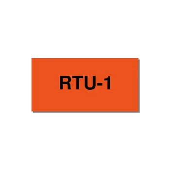 4.0x2.0" Safety Label - RTU-1 — 4x2" Black on Orange, Adhesive