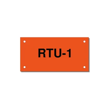 4.0x2.0" Safety Label - RTU-1 — 4x2" Black on Orange, Holes