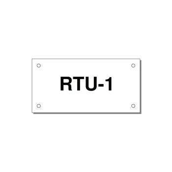 4.0x2.0" Safety Label - RTU-1 — 4x2" Black on White, Holes
