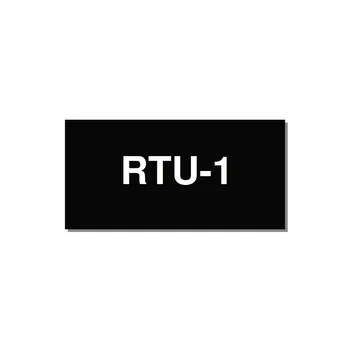 4.0x2.0" Safety Label - RTU-1 — 4x2" White on Black, Adhesive