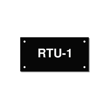 4.0x2.0" Safety Label - RTU-1 — 4x2" White on Black, Holes