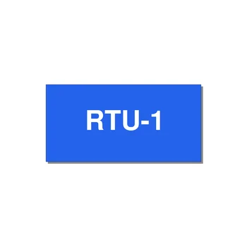 4.0x2.0" Safety Label - RTU-1 — 4x2" White on Blue, Adhesive