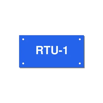 4.0x2.0" Safety Label - RTU-1 — 4x2" White on Blue, Holes