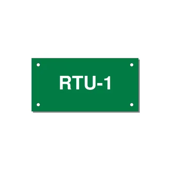 4.0x2.0" Safety Label - RTU-1 — 4x2" White on Green, Holes