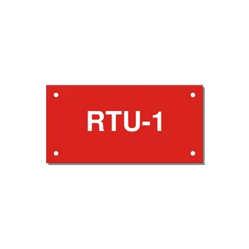 4.0x2.0" Safety Label - RTU-1 — 4x2" White on Red, Holes
