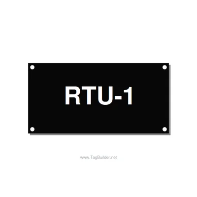 4.0x2.0" Safety Label - RTU-1, White/Black, Holes thumbnail