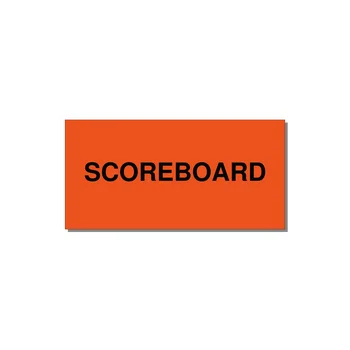 4.0x2.0" Safety Label - SCOREBOARD — 4x2" Black on Orange, Adhesive