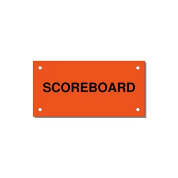 4.0x2.0" Safety Label - SCOREBOARD — 4x2" Black on Orange, Holes