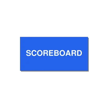 4.0x2.0" Safety Label - SCOREBOARD — 4x2" White on Blue, Adhesive