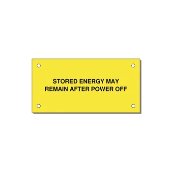 4.0x2.0" Safety Label - STO — 4x2" Black on Yellow, Holes
