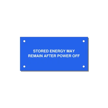 4.0x2.0" Safety Label - STO — 4x2" White on Blue, Holes