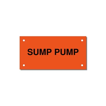 4.0x2.0" Safety Label - SUMP PUMP — 4x2" Black on Orange, Holes