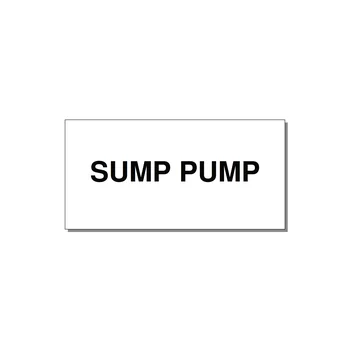 4.0x2.0" Safety Label - SUMP PUMP — 4x2" Black on White, Adhesive