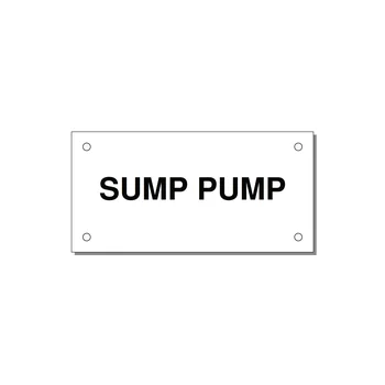 4.0x2.0" Safety Label - SUMP PUMP — 4x2" Black on White, Holes