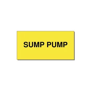 4.0x2.0" Safety Label - SUMP PUMP — 4x2" Black on Yellow, Adhesive