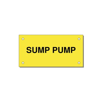4.0x2.0" Safety Label - SUMP PUMP — 4x2" Black on Yellow, Holes