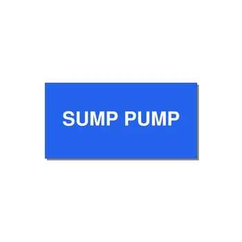 4.0x2.0" Safety Label - SUMP PUMP — 4x2" White on Blue, Adhesive