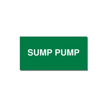 4.0x2.0" Safety Label - SUMP PUMP — 4x2" White on Green, Adhesive