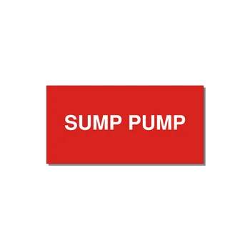 4.0x2.0" Safety Label - SUMP PUMP — 4x2" White on Red, Adhesive
