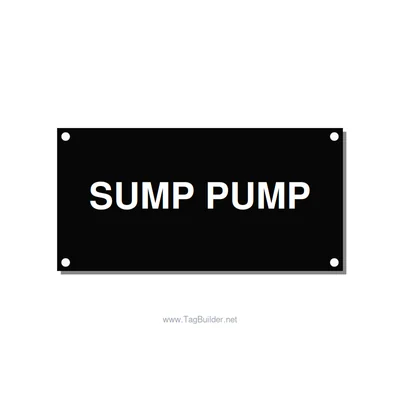 4.0x2.0" Safety Label - SUMP PUMP, White/Black, Holes thumbnail
