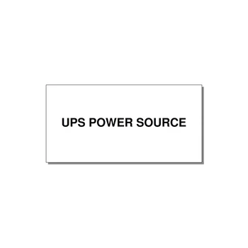 4.0x2.0" Safety Label - UPS POWER SOURCE — 4x2" Black on White, Adhesive